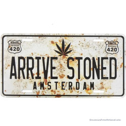 Arrive Stoned Amsterdam Creme Licence Plate