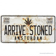 Arrive Stoned Amsterdam Creme kentekenplaat