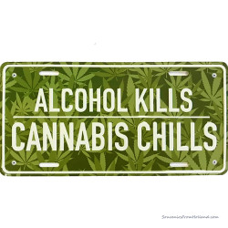 Alcohol Skills - Cannabis Chills Licence Plate