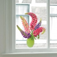 Lupine Flat Flower Window Sticker