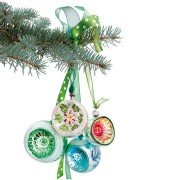 Flat Flowers - Originals Raamstickers Kerstmis Groene Kerstballen