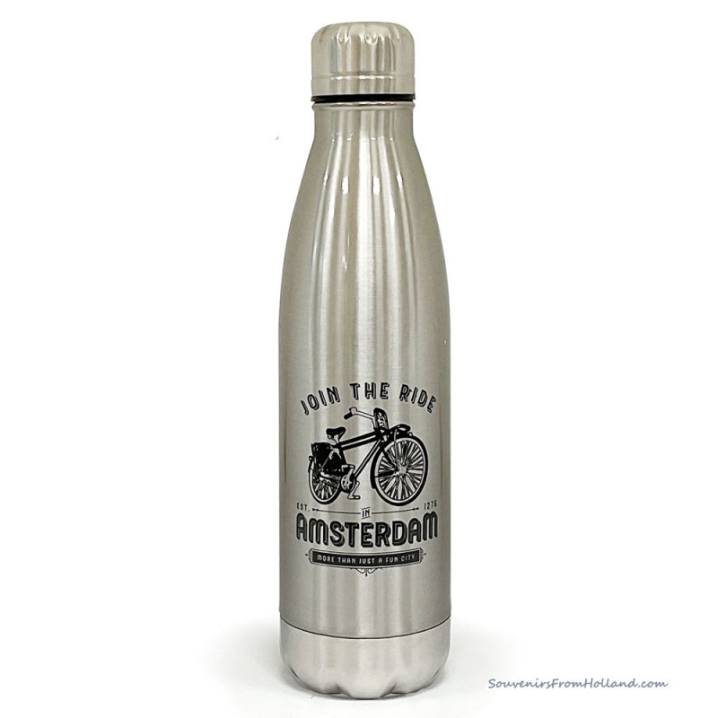 Waterbottle Silver RVS Amsterdam Join the ride