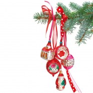 Window Sticker Christmas - Red Ornaments