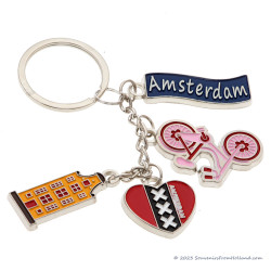 4 Charms Amsterdam - Canalhouse - Heart - Bicycle  Keychain