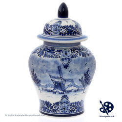 Vase with lid Unica - Handpainted Delft Blue