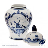 Vase with lid Molen - Handpainted Delft Blue