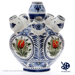 Luxe Tulpenvaas Tulpen - Handgeschilderd Delfts Blauw