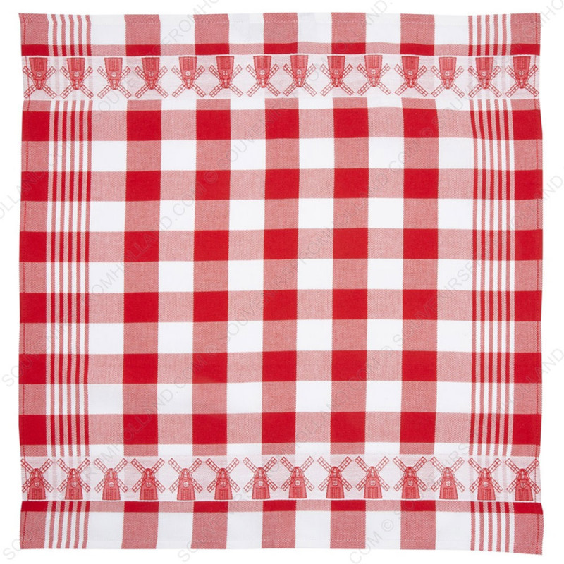 Windmills Red Tea Towel - Dish Cloth 60x65cm