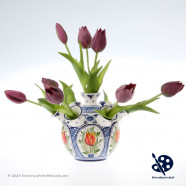 Round Tulipvase Single Tulips - Handpainted Delft Blue