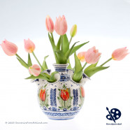 Round Tulipvase Single Tulips - Handpainted Delft Blue