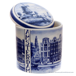 Stroopwafelpot Amsterdam 15cm - Delfts Blauw
