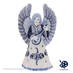 Delft Blue Christmas Angel Mandolin - Handpainted Delftware