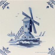 Landscape Windmill H - Delft Blue Tile 13,1x13,1cm