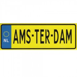 Amsterdam Kentekenplaat - Platte Magneet