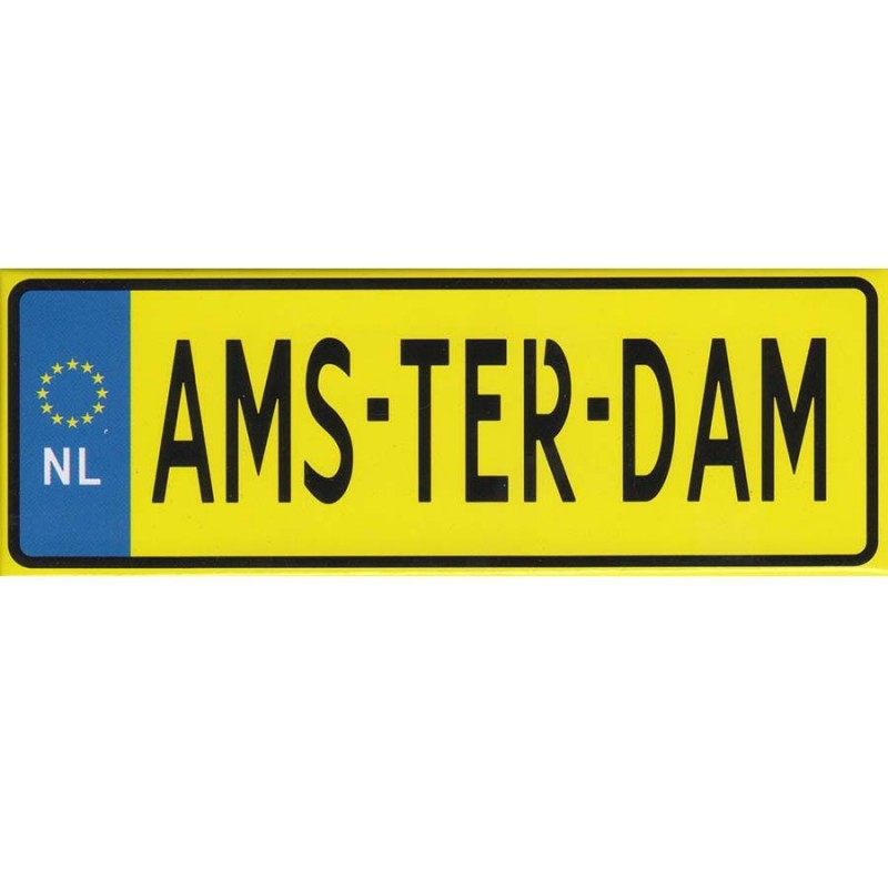 Amsterdam Kentekenplaat - Platte Magneet