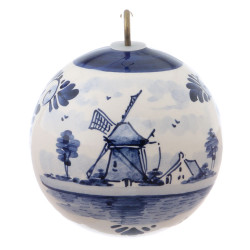 X-mas Ball Windmill A 8cm - Handpainted Delft Blue