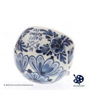 X-mas Ball Dent Flowers 5,5cm - Handpainted Delft Blue