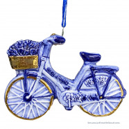 Bicycle X-mas Ornament Delft Blue with Gold