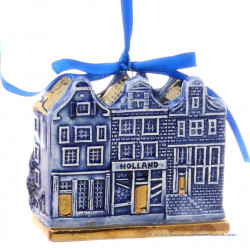 Grachtenhuisje Kersthanger Delfts Blauw met Goud