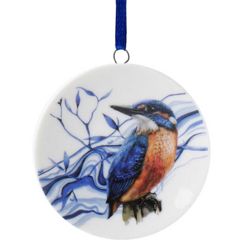 Mini wall plate Kingfisher - Christmas Ornament