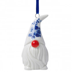 Delft Blue Christmas Gnome with Red nose Ornament