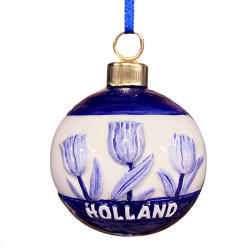 Ball with Tulips X-mas Ornament Delft Blue