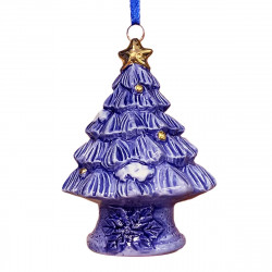 Christmas Tree Ornament Delft Blue with Gold
