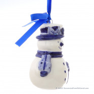 Sneeuwpop Sneeuwman Kersthanger Delfts Blauw