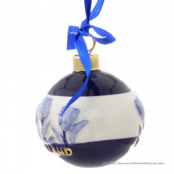 Ball with Tulips X-mas Ornament Delft Blue with Gold
