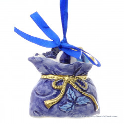 Christmas bag with gifts Ornament Delft Blue with Gold