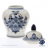 Vase with lid Flowers Basket - Handpainted Delft Blue
