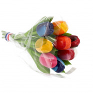 Mixed Colors - Bunch Small Wooden Tulips