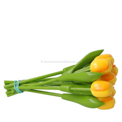 10 Yellow-Orange Wooden Tulips 20cm