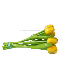 10 Geel-Groen Houten Tulpen 20cm