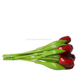 Red Aubergine - Bunch Wooden Tulips