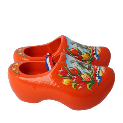 Orange Tulip - 14 cm Wooden Shoes