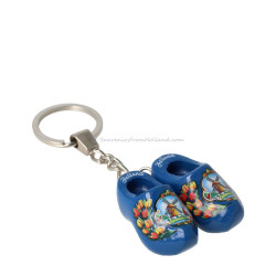 Blue Tulp - Wooden Shoes - Keychain