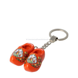 Orange Tulip - Wooden Shoes - Keychain