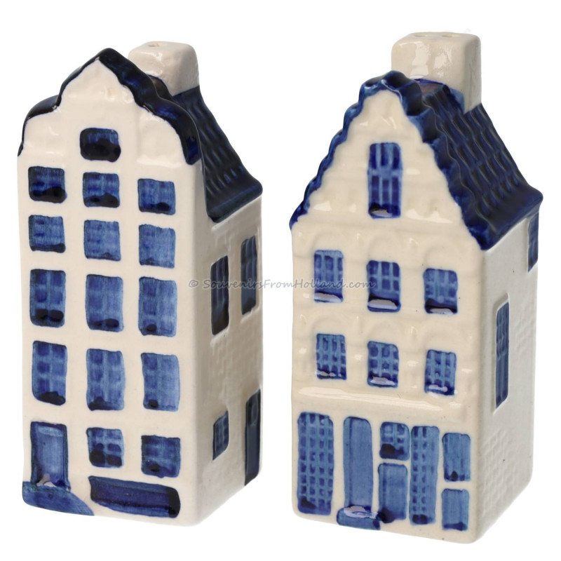 Grachtenhuizen Peper en Zout stel - Delfts Blauw