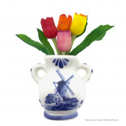 Delft blue vase with tulips...