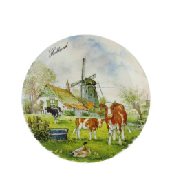 Wall Plate Windmill Cow Holland - Medium 19cm