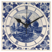Tile Clock 15cm - Delft Blue
