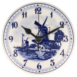 Wall Clock Round - Delft Blue 15cm