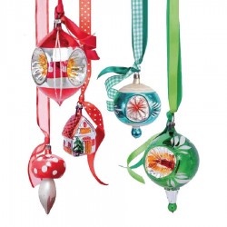 Window Sticker Christmas - Mix Red Green Ornaments