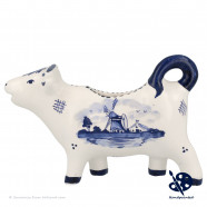 Milk jug cow windmill - Hand painted Delft Blue