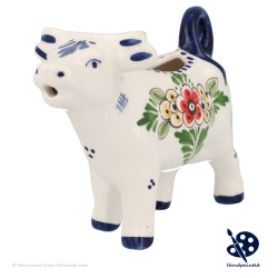 Milk jug cow Flower - Hand-painted Polychrome