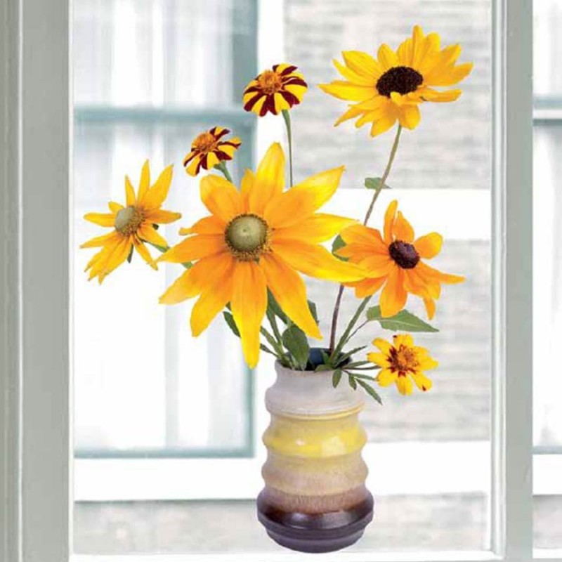 Sunflower Flat Flower Window Sticker