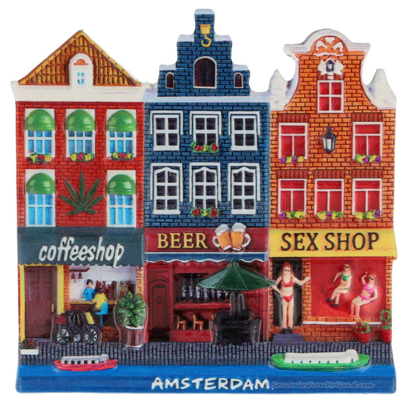 Coffeeshop Beer Sexshop Amsterdam - 2D Magnet