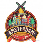 Amsterdam rond label - 2D Magneet
