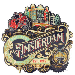 Amsterdam city ornaments - 2D Magnet
